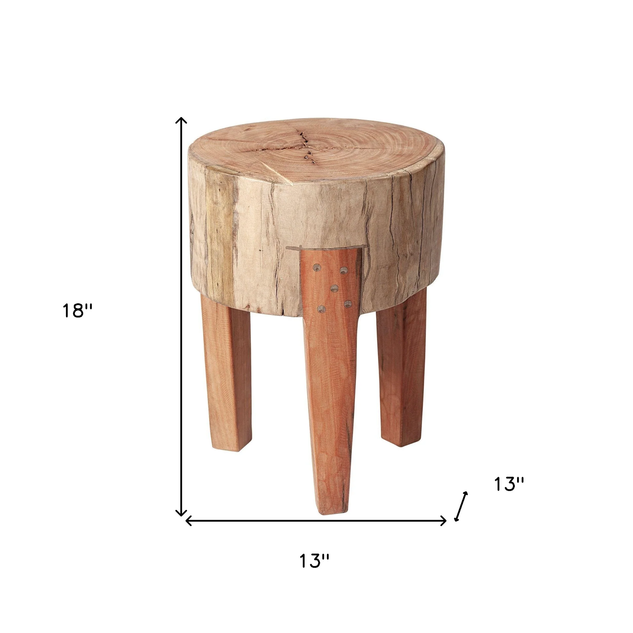 Modern Farmhouse 18' Reclaimed Wood Stool By Homeroots - Image 2