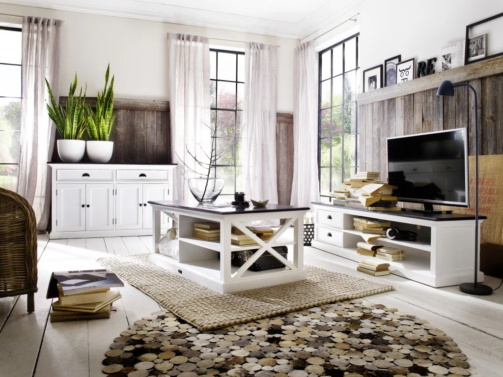 Modern Farmhouse Black And White Buffet Server By Homeroots - Image 2