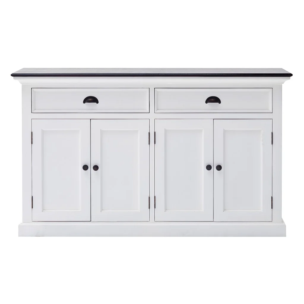 Modern Farmhouse Black And White Buffet Server By Homeroots - Image 3