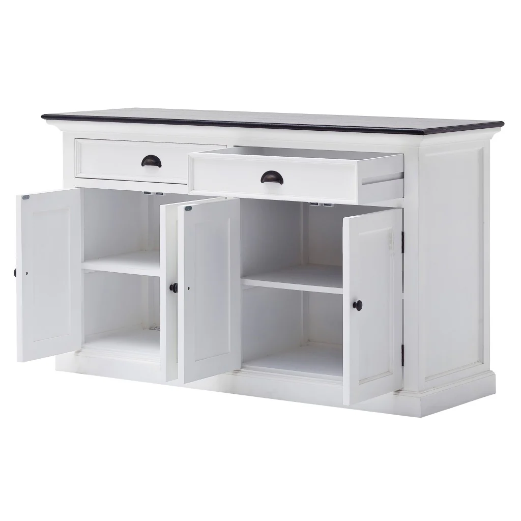 Modern Farmhouse Black And White Buffet Server By Homeroots - Image 4