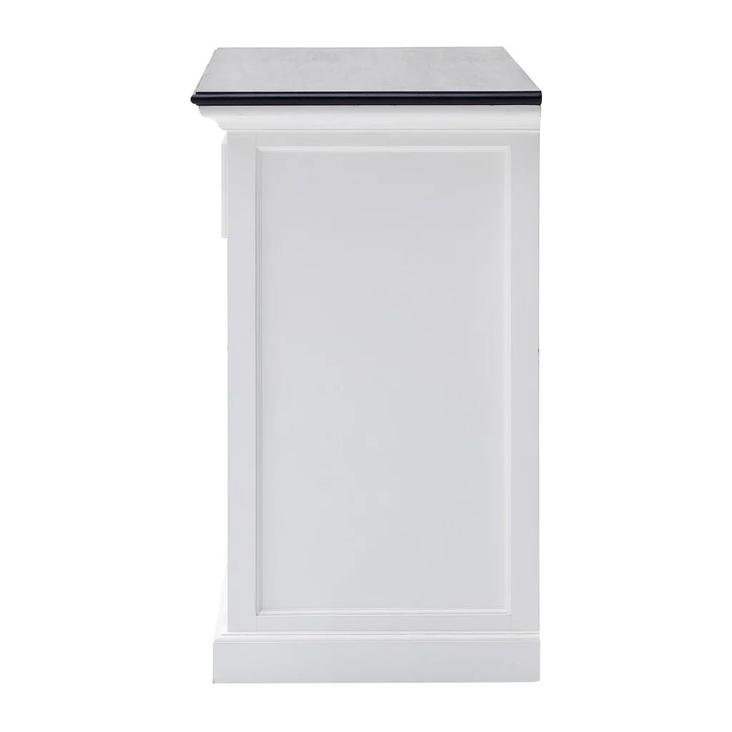 Modern Farmhouse Black And White Buffet Server With Sliding Doors By Homeroots - Image 5