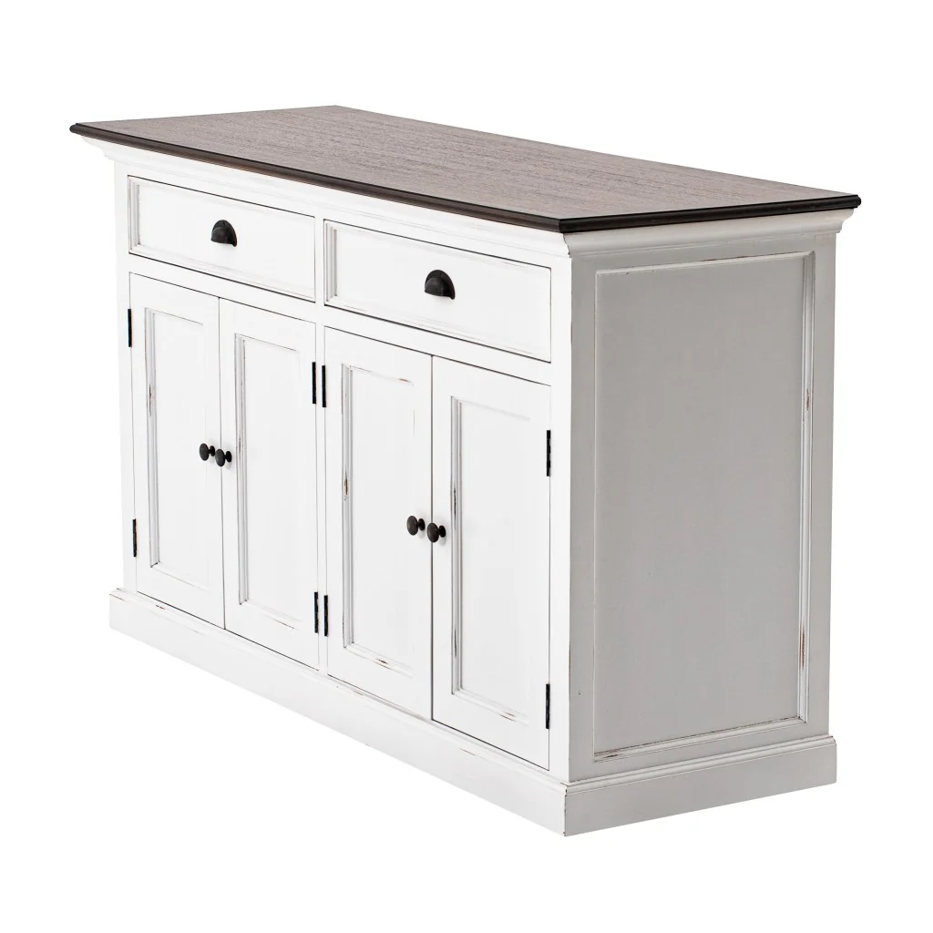 Modern Farmhouse Brown And White Buffet Server By Homeroots - Image 2