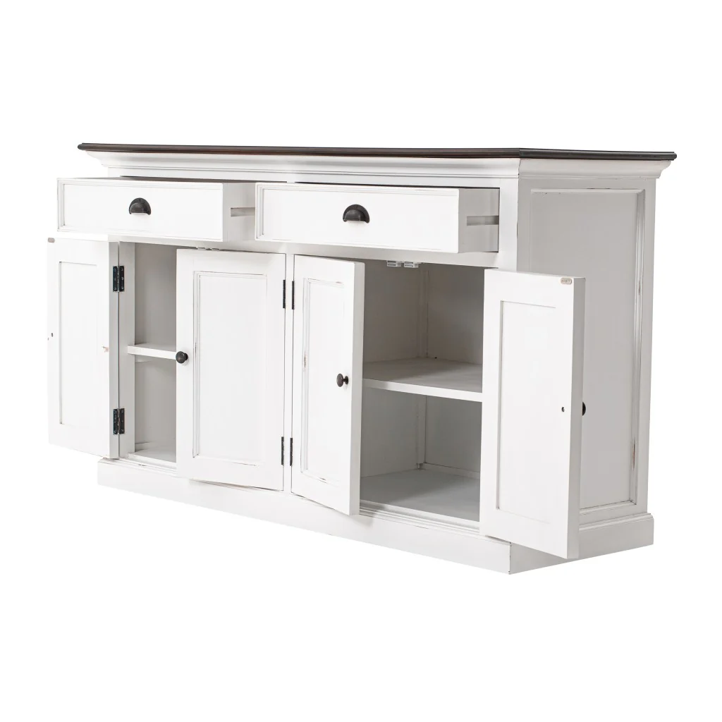 Modern Farmhouse Brown And White Buffet Server By Homeroots - Image 3