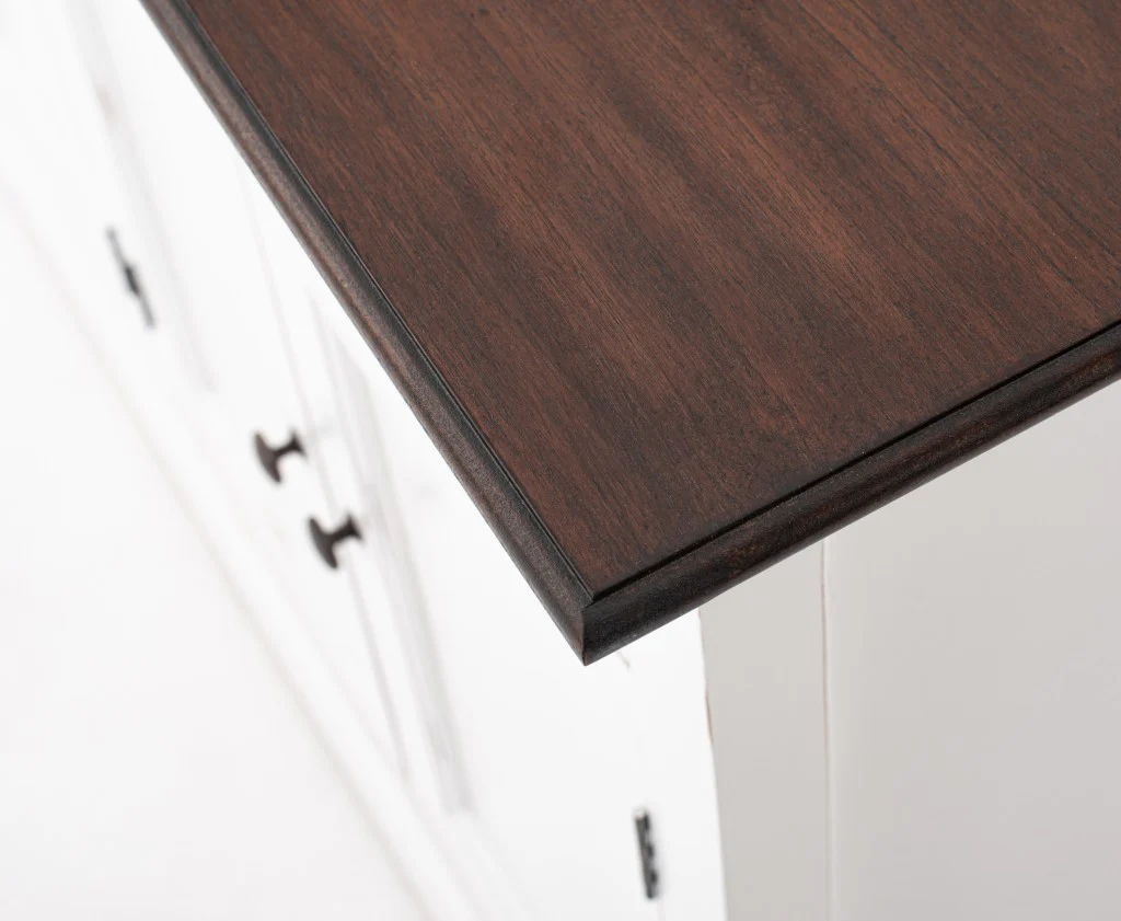 Modern Farmhouse Brown And White Buffet Server By Homeroots - Image 5