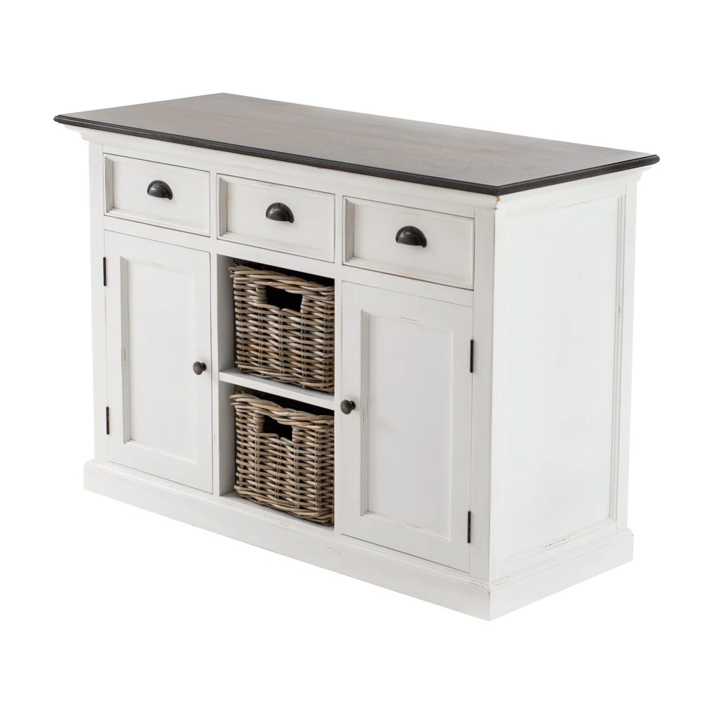 Modern Farmhouse Brown And White Large Accent Cabinet By Homeroots - Image 2