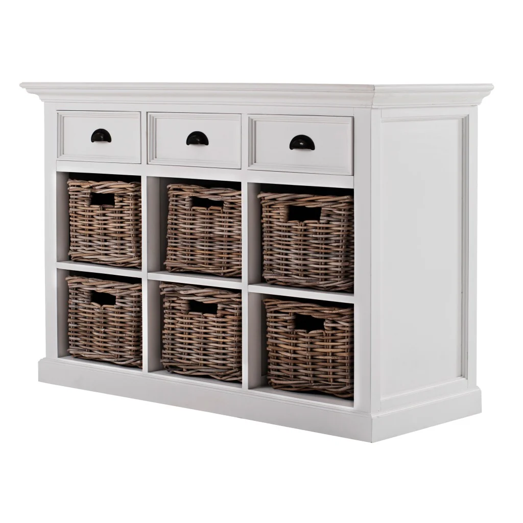 Modern Farmhouse Buffet Server With Basket Set By Homeroots - Image 2