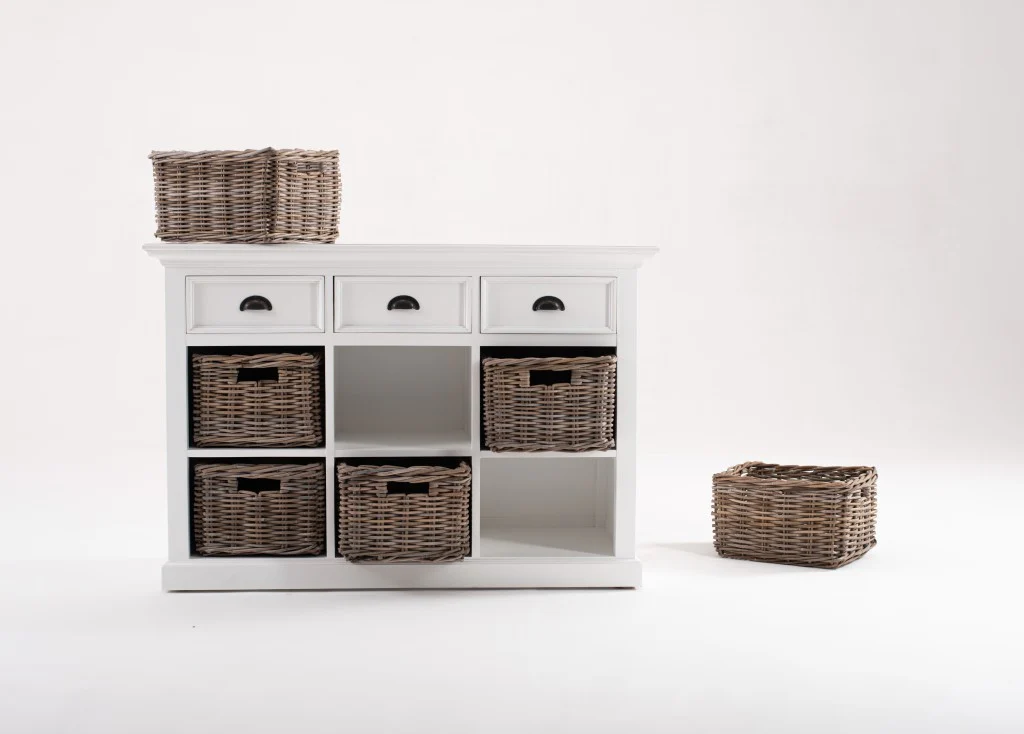 Modern Farmhouse Buffet Server With Basket Set By Homeroots - Image 4