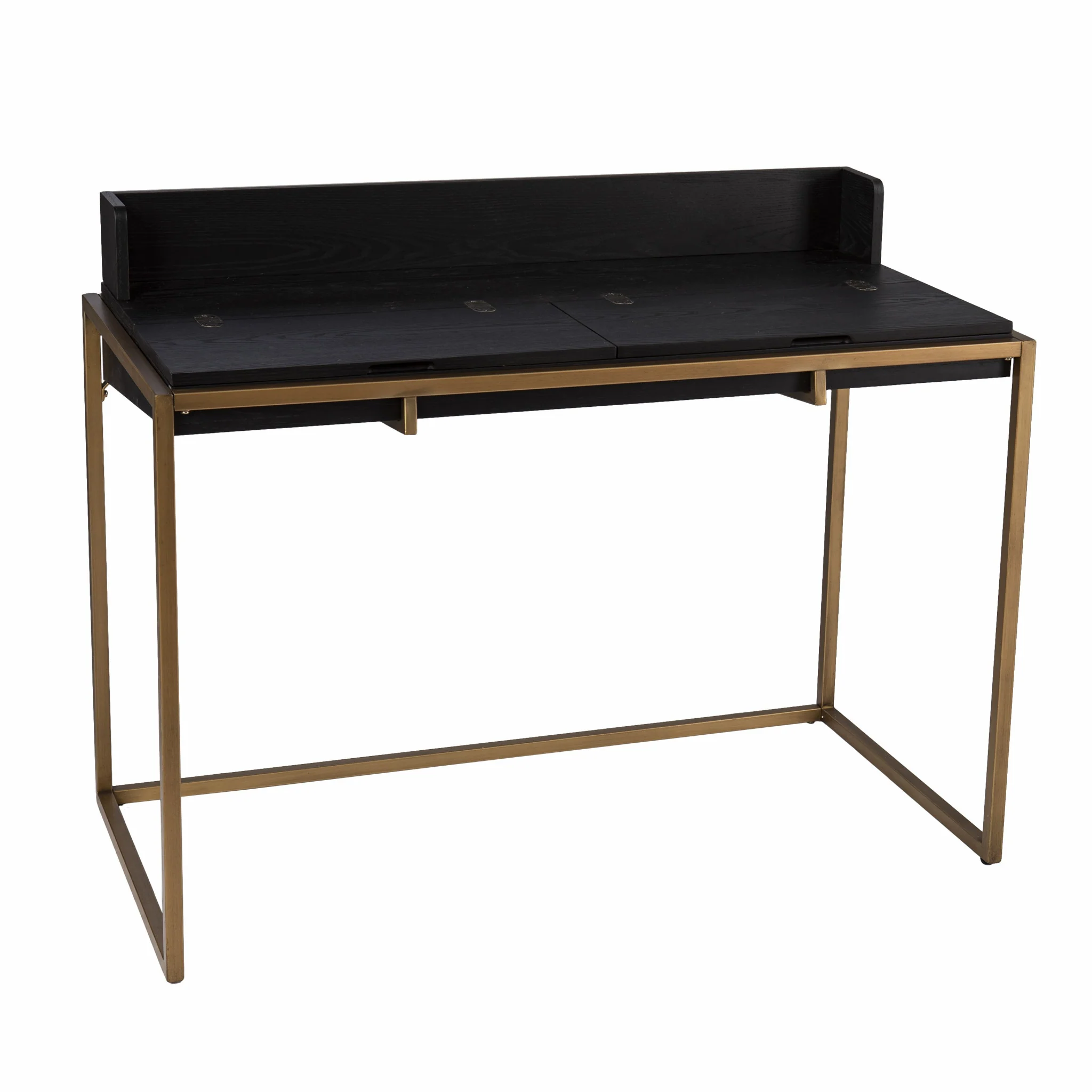Modern Farmhouse Maple and Black Lift Top Adjustable Desk By Homeroots - Image 4