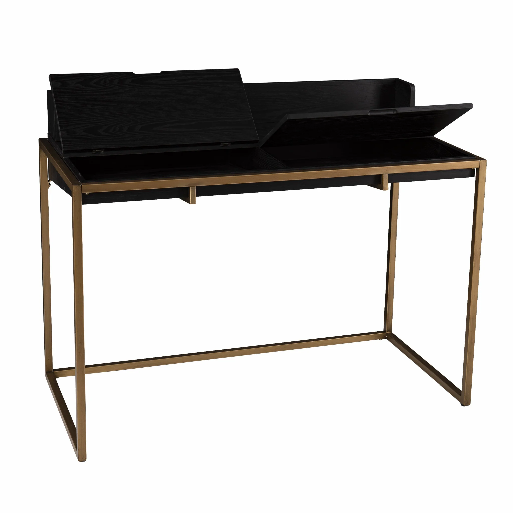 Modern Farmhouse Maple and Black Lift Top Adjustable Desk By Homeroots - Image 9