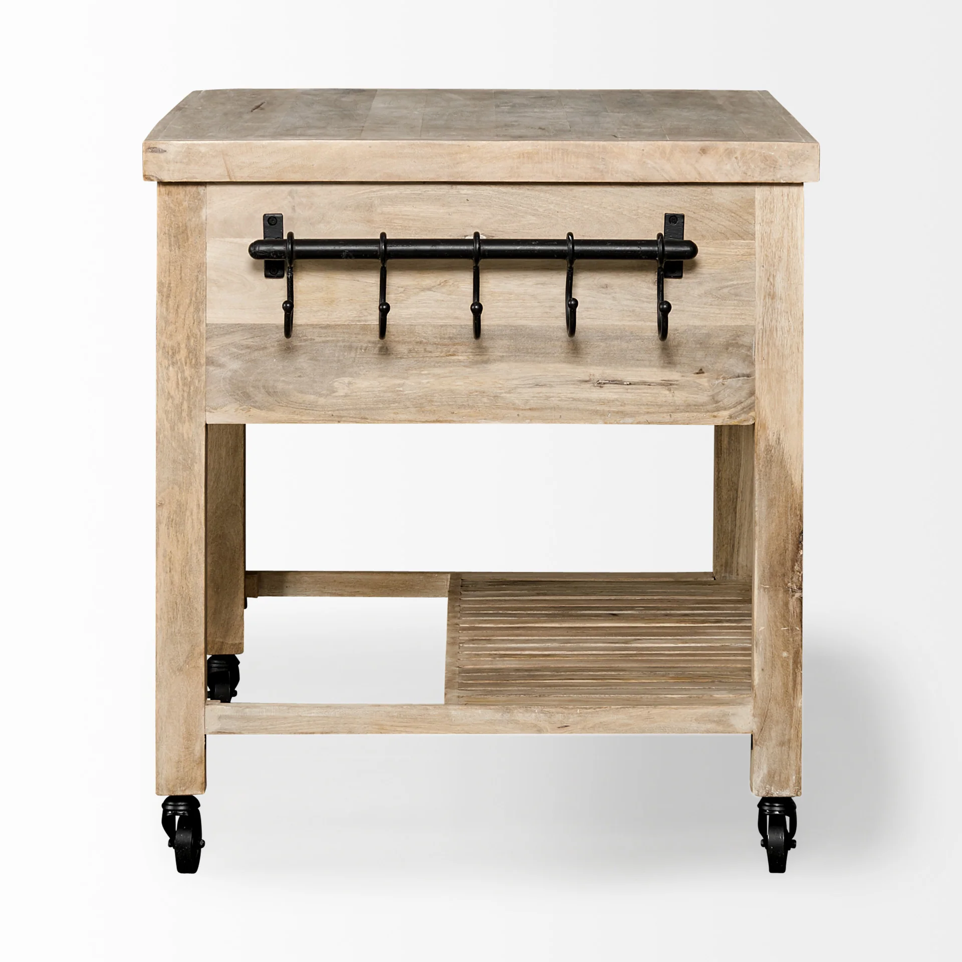 Modern Farmhouse Rolling Kitchen Island Or Bar Cart By Homeroots - Image 5