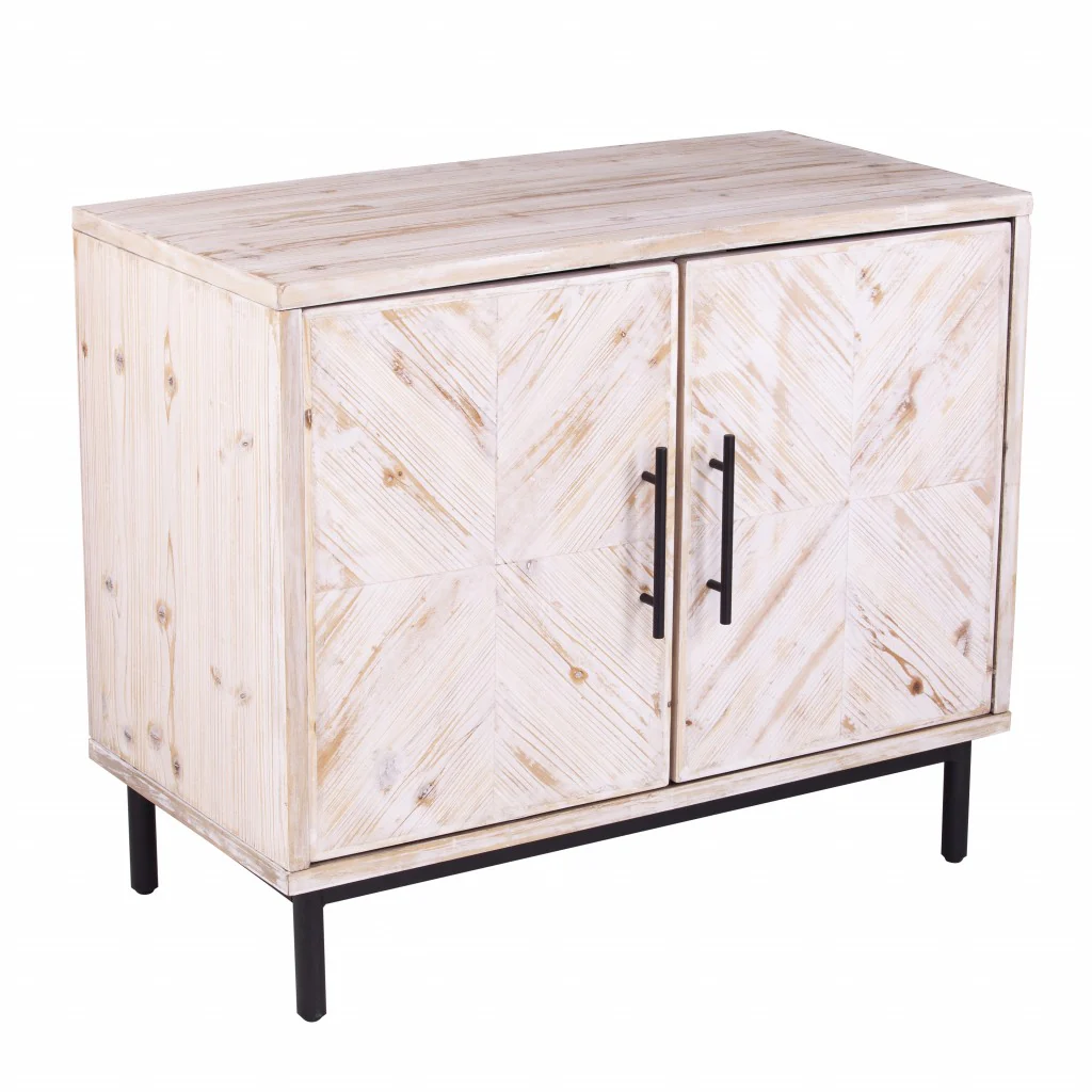 Modern Farmhouse Rustic Natural Accent Storage Cabinet By Homeroots - Image 5