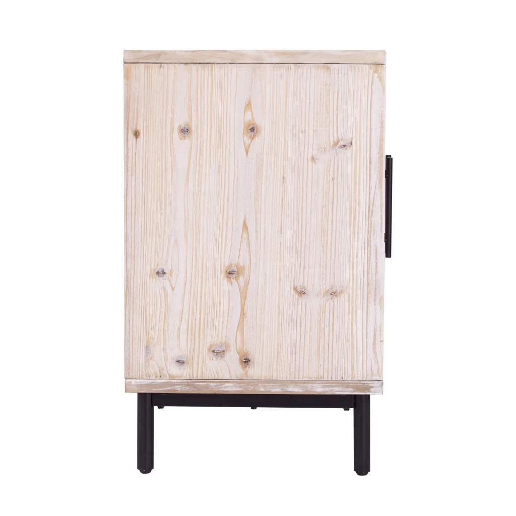 Modern Farmhouse Rustic Natural Accent Storage Cabinet By Homeroots - Image 6