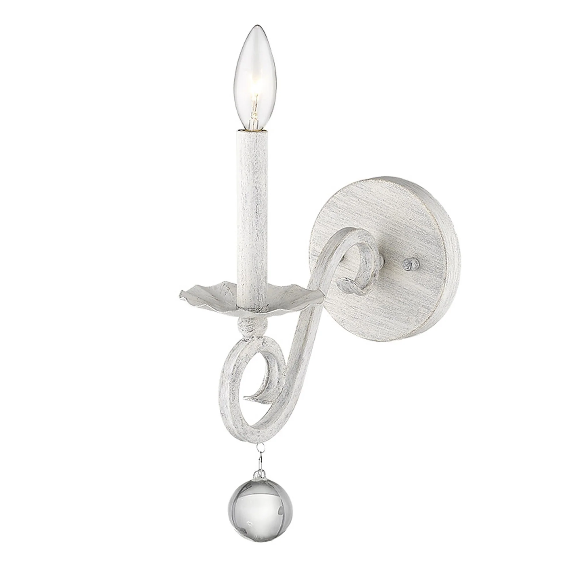 Modern Farmhouse Rustic White and Crystal Wall Sconce By Homeroots - Image 4