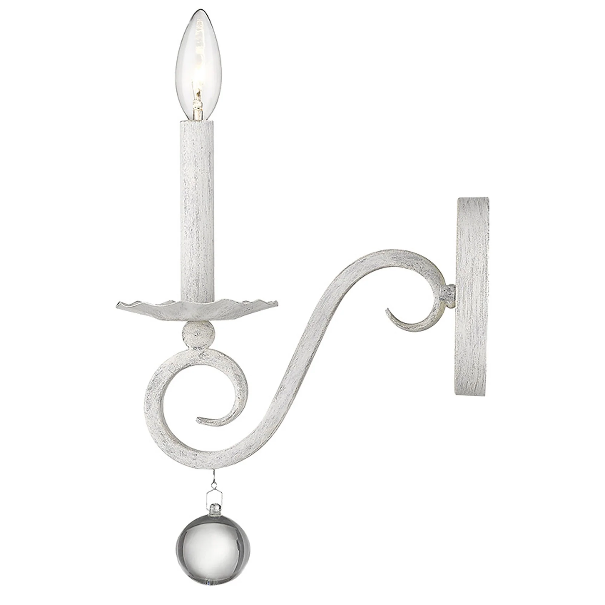 Modern Farmhouse Rustic White and Crystal Wall Sconce By Homeroots - Image 5