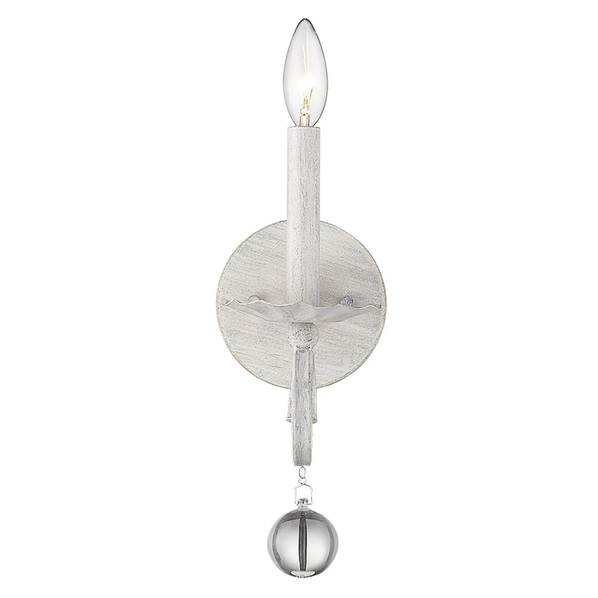Modern Farmhouse Rustic White and Crystal Wall Sconce By Homeroots - Image 7