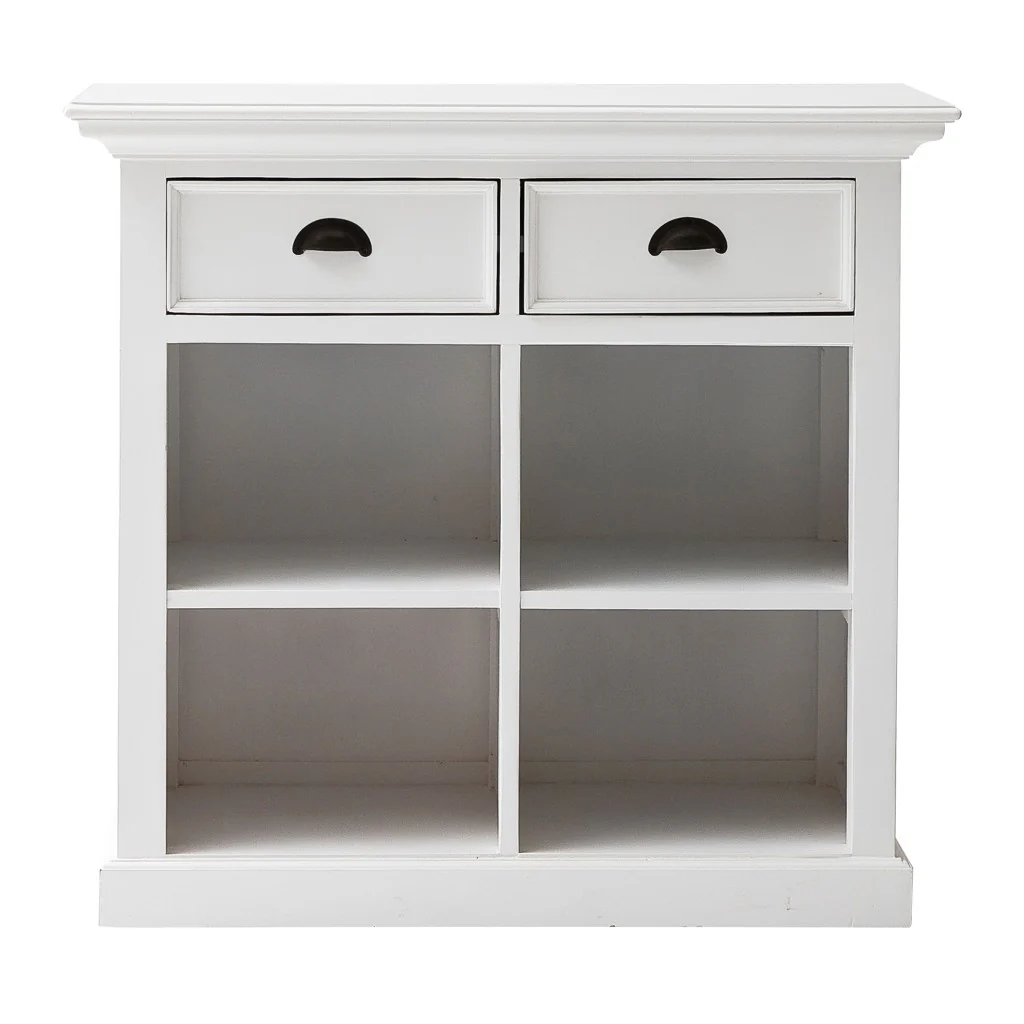 Modern Farmhouse White Medium Accent Cabinet With Baskets By Homeroots - Image 2