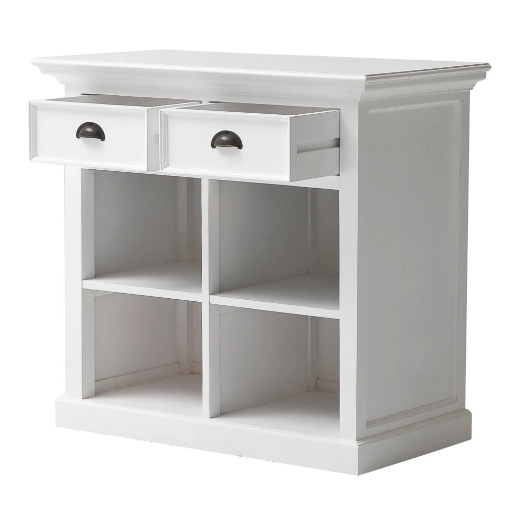 Modern Farmhouse White Medium Accent Cabinet With Baskets By Homeroots - Image 3