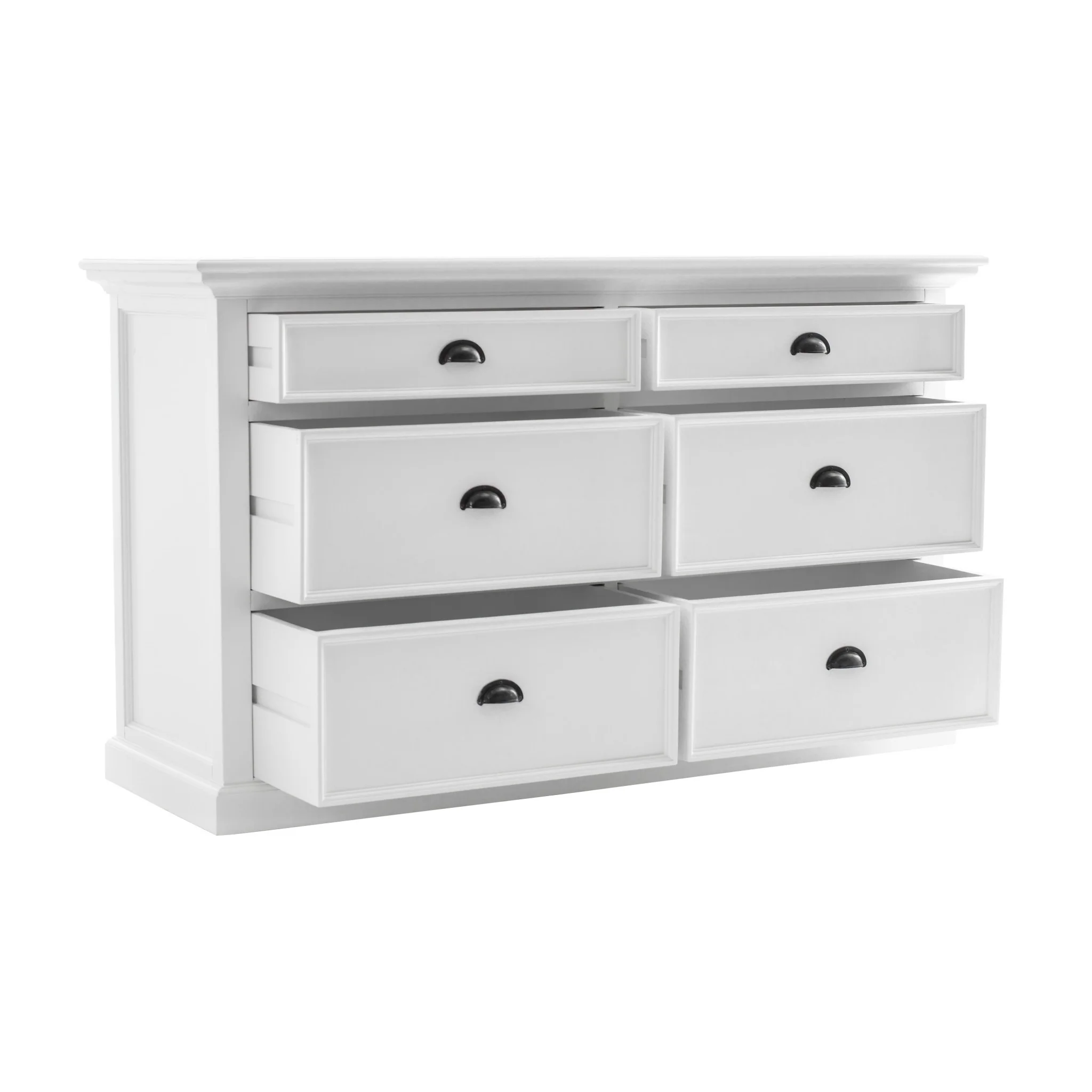 Modern Farmhouse White Six Drawer Dresser By Homeroots - Image 3