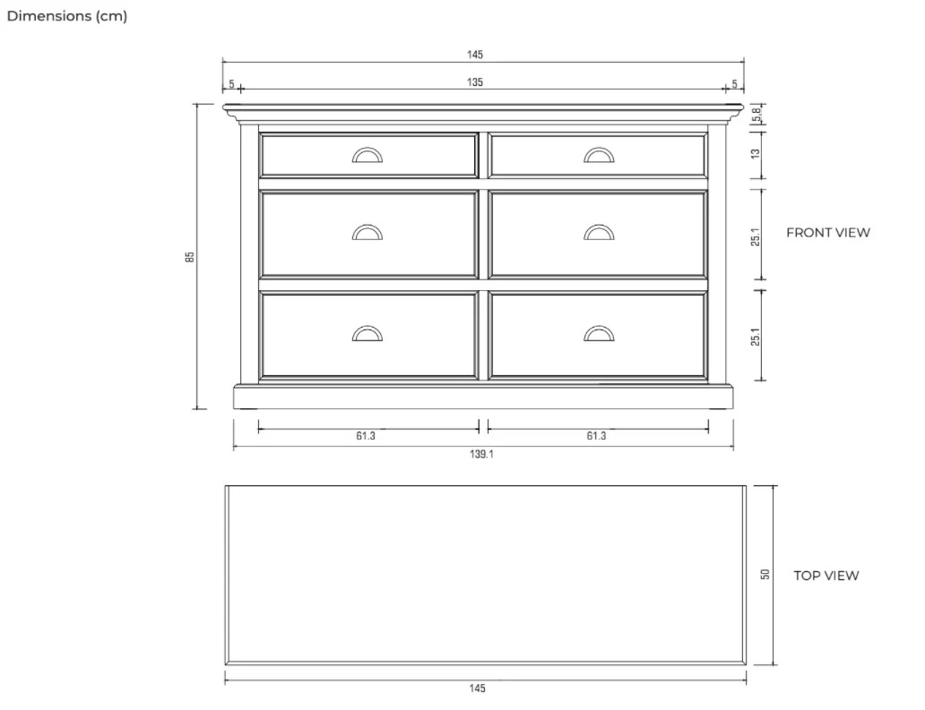 Modern Farmhouse White Six Drawer Dresser By Homeroots - Image 7