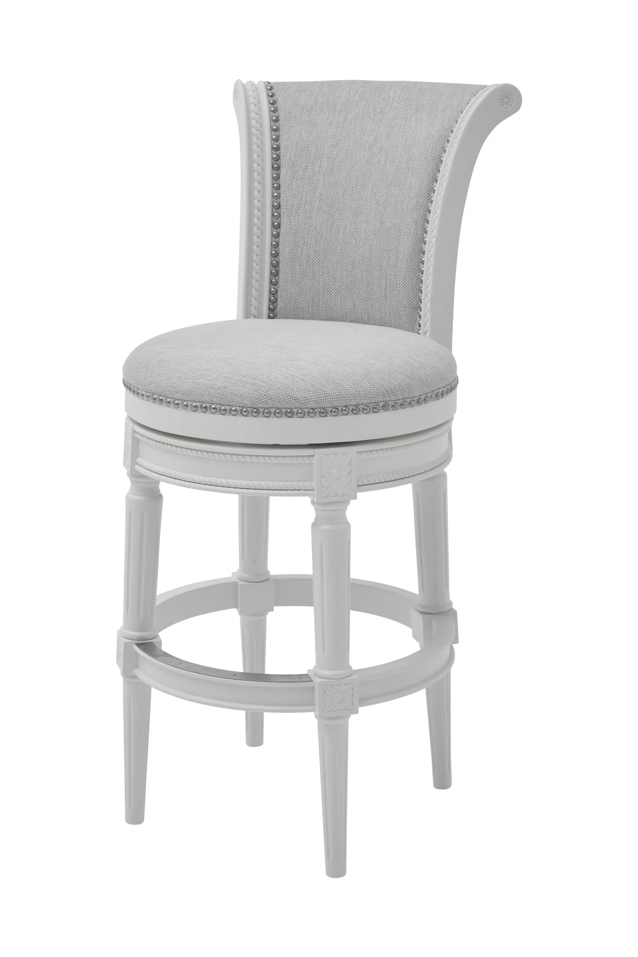 Modern Farmhouse White Swivel Bar Stool By Homeroots - Image 2