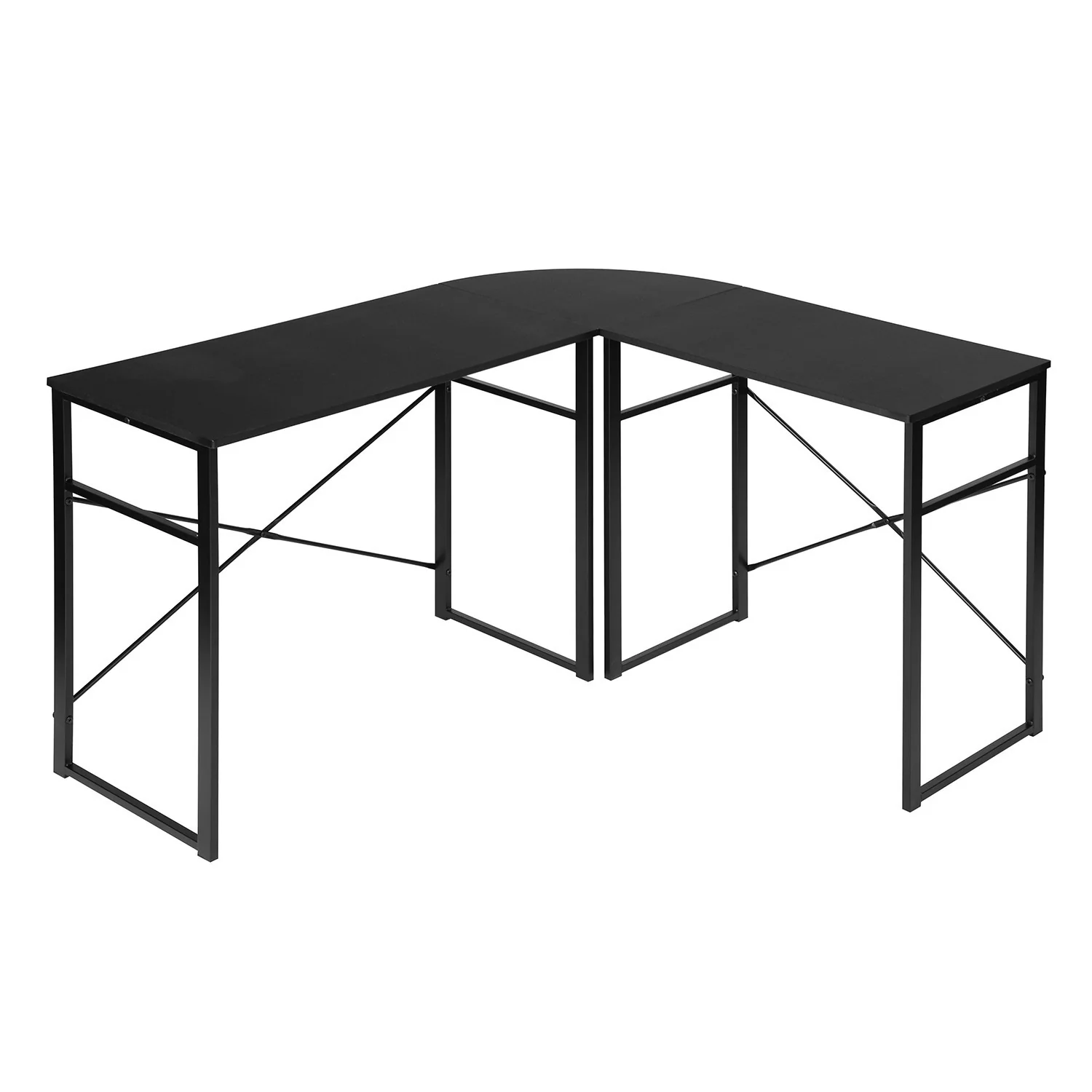 Modern Geo Black L Shape Computer Table By Homeroots - Image 2