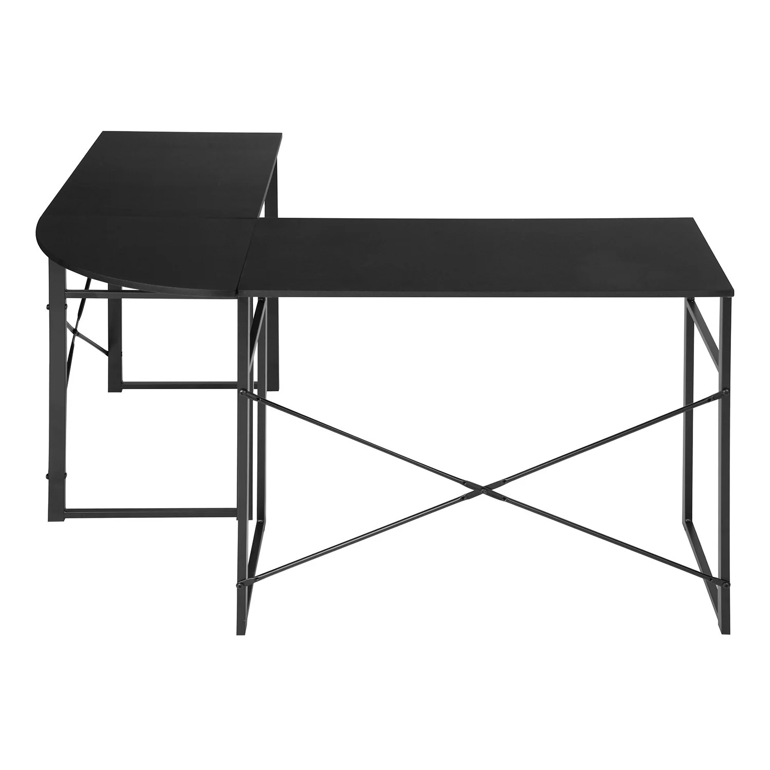 Modern Geo Black L Shape Computer Table By Homeroots - Image 3
