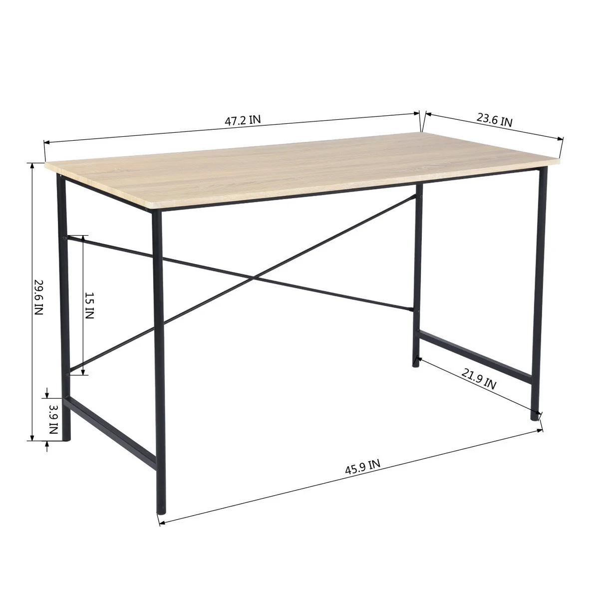Modern Geo Oak Finish Work and Study Computer Table By Homeroots - Image 7