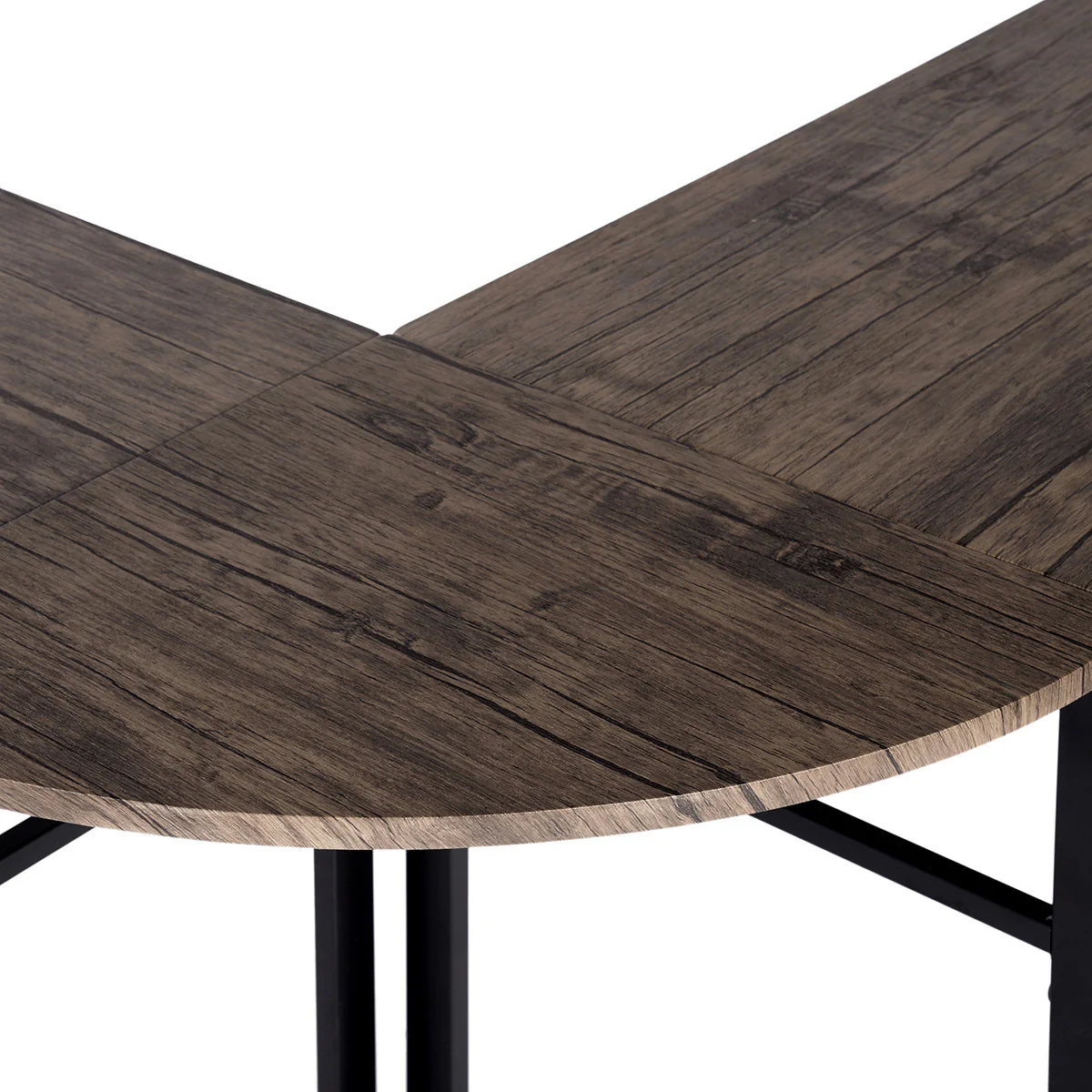 Modern Geo Walnut L Shape Computer Table By Homeroots - Image 6