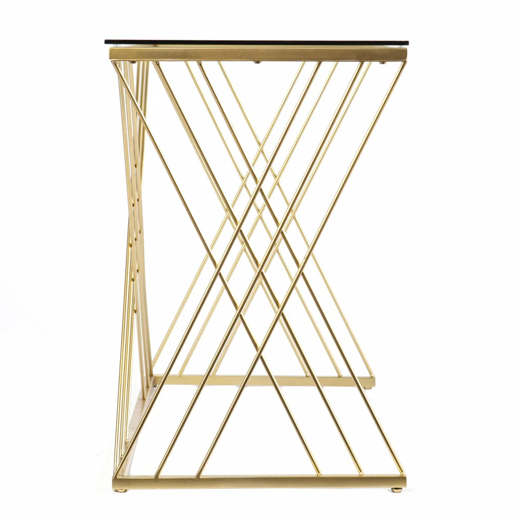 Modern Glass Top Desk By Homeroots - Image 5