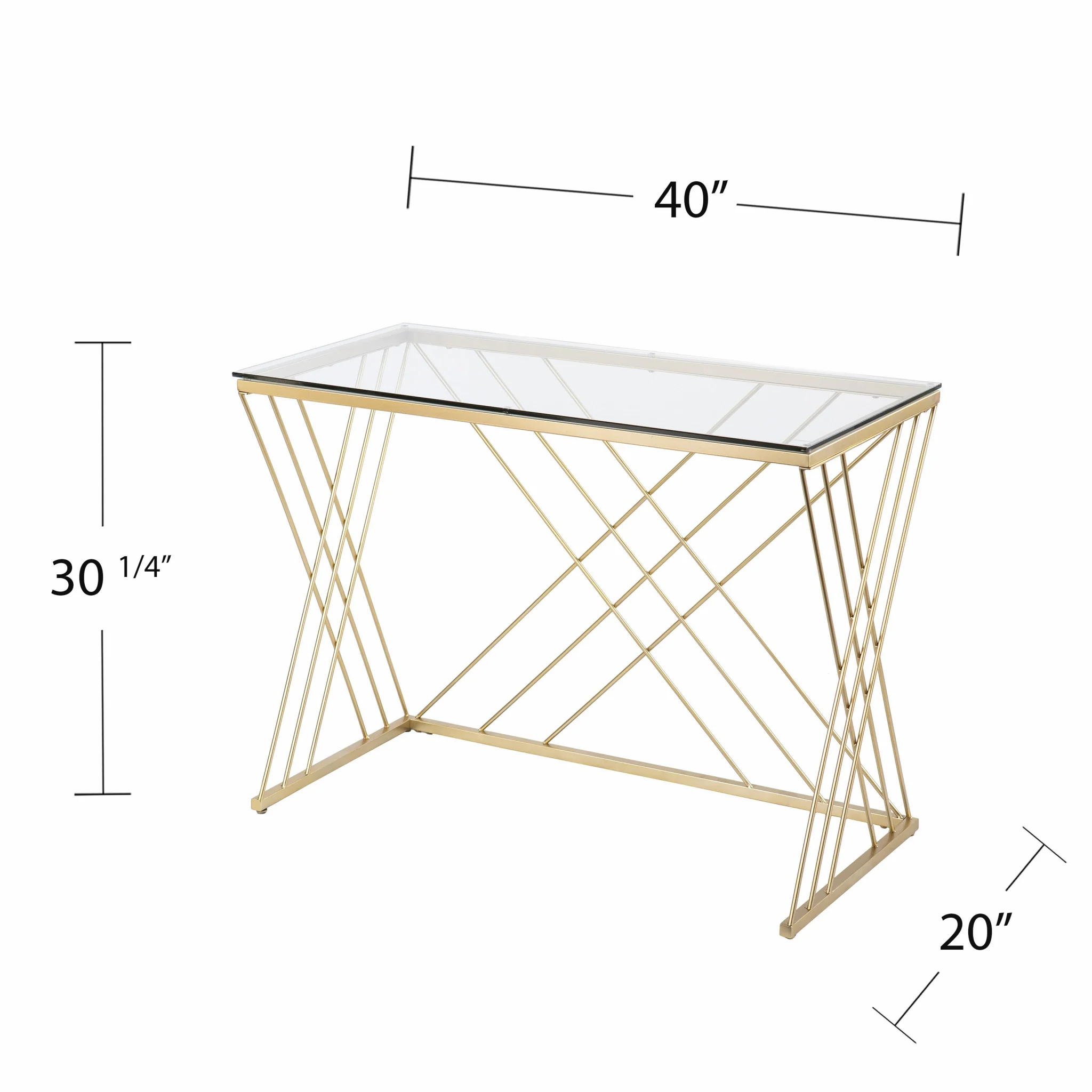Modern Glass Top Desk By Homeroots - Image 7