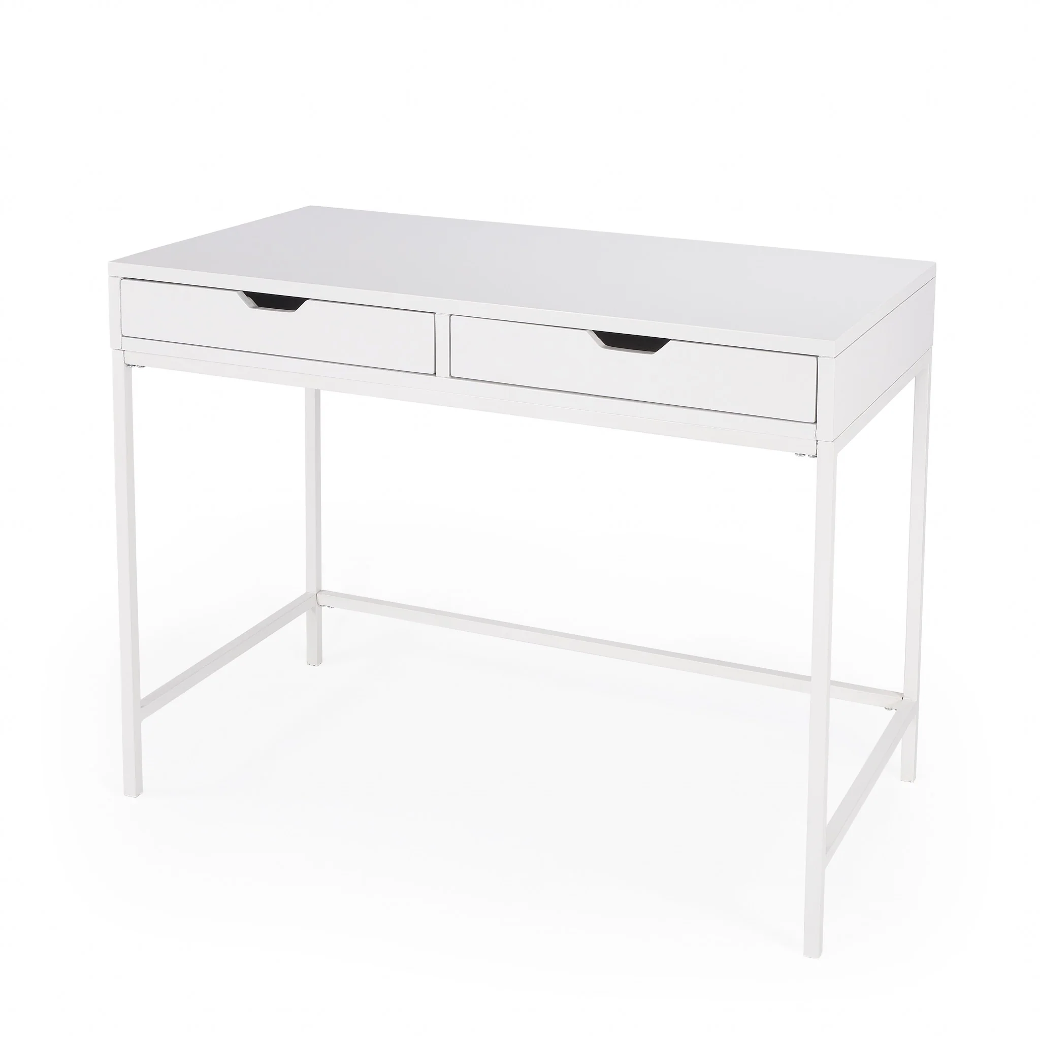 Modern Glossy White Desk By Homeroots - Image 2