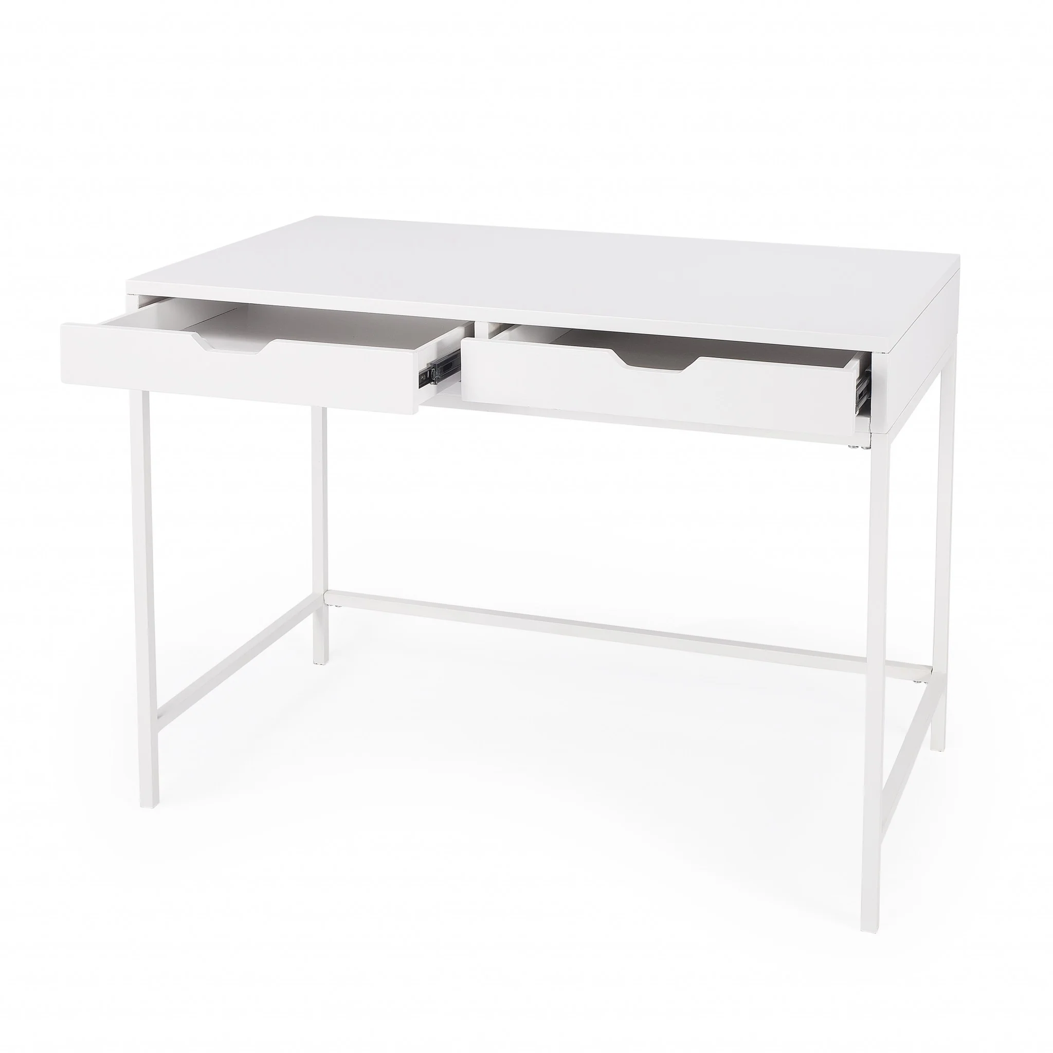 Modern Glossy White Desk By Homeroots - Image 4