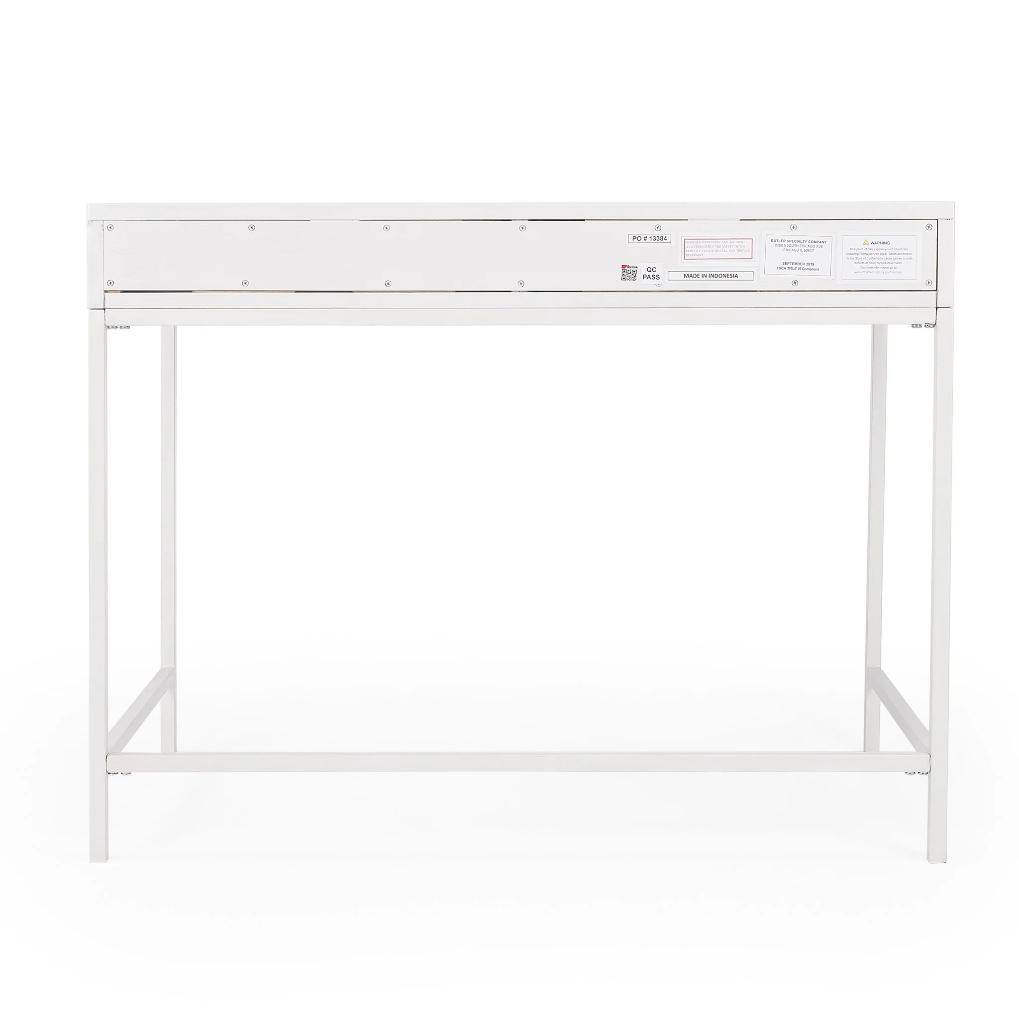 Modern Glossy White Desk By Homeroots - Image 7