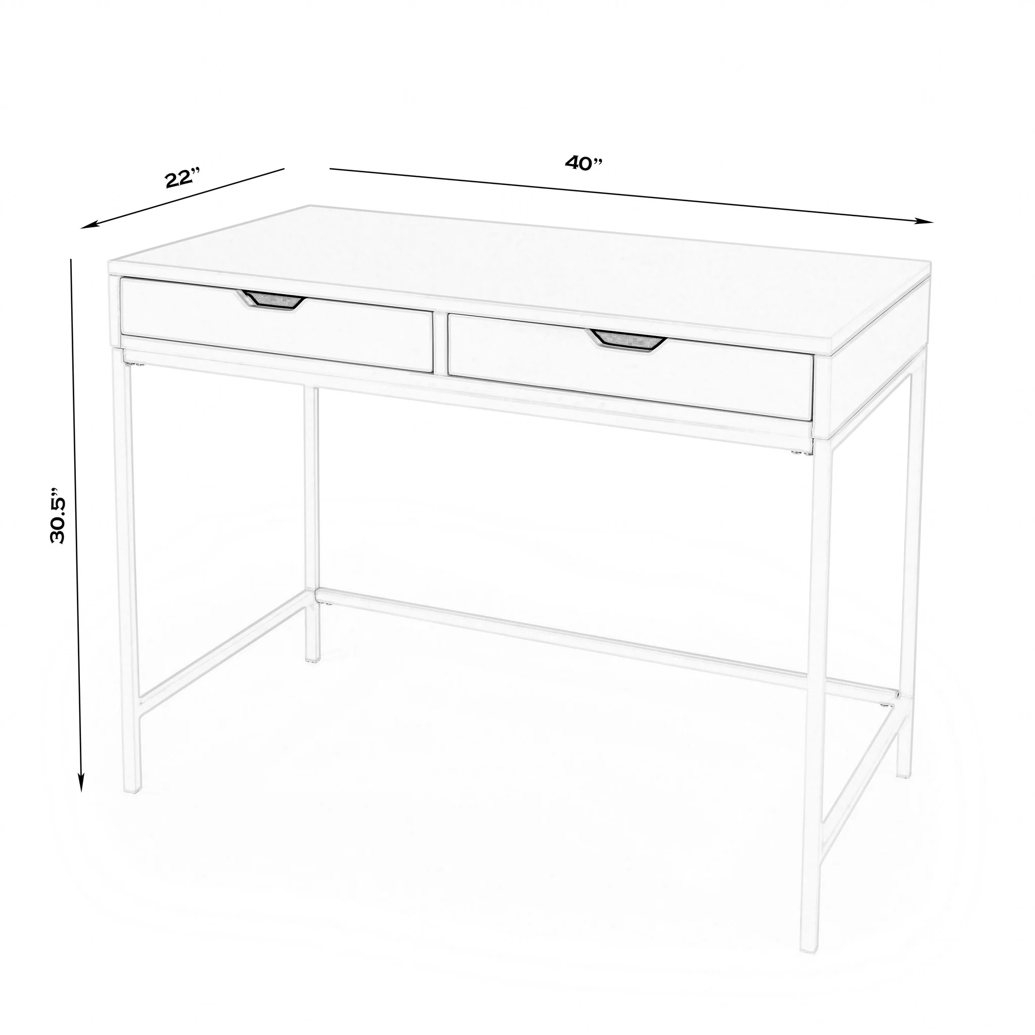 Modern Glossy White Desk By Homeroots - Image 8