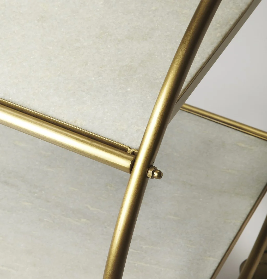 Modern Gold And Green Marble Rolling Server By Homeroots - Image 4