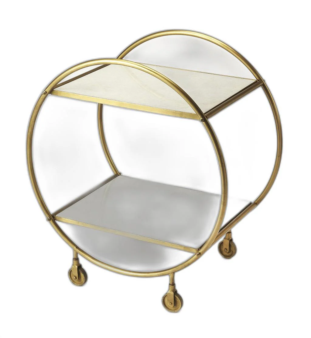 Modern Gold And Green Marble Rolling Server By Homeroots - Image 5