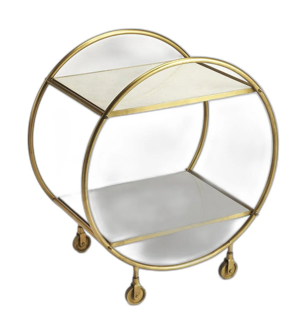 Modern Gold And Green Marble Rolling Server By Homeroots - Image 6