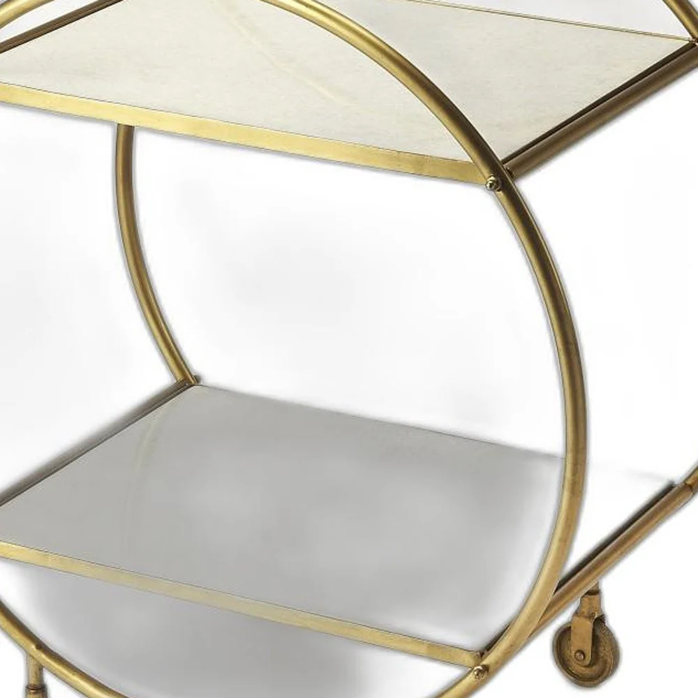 Modern Gold And Green Marble Rolling Server By Homeroots - Image 8