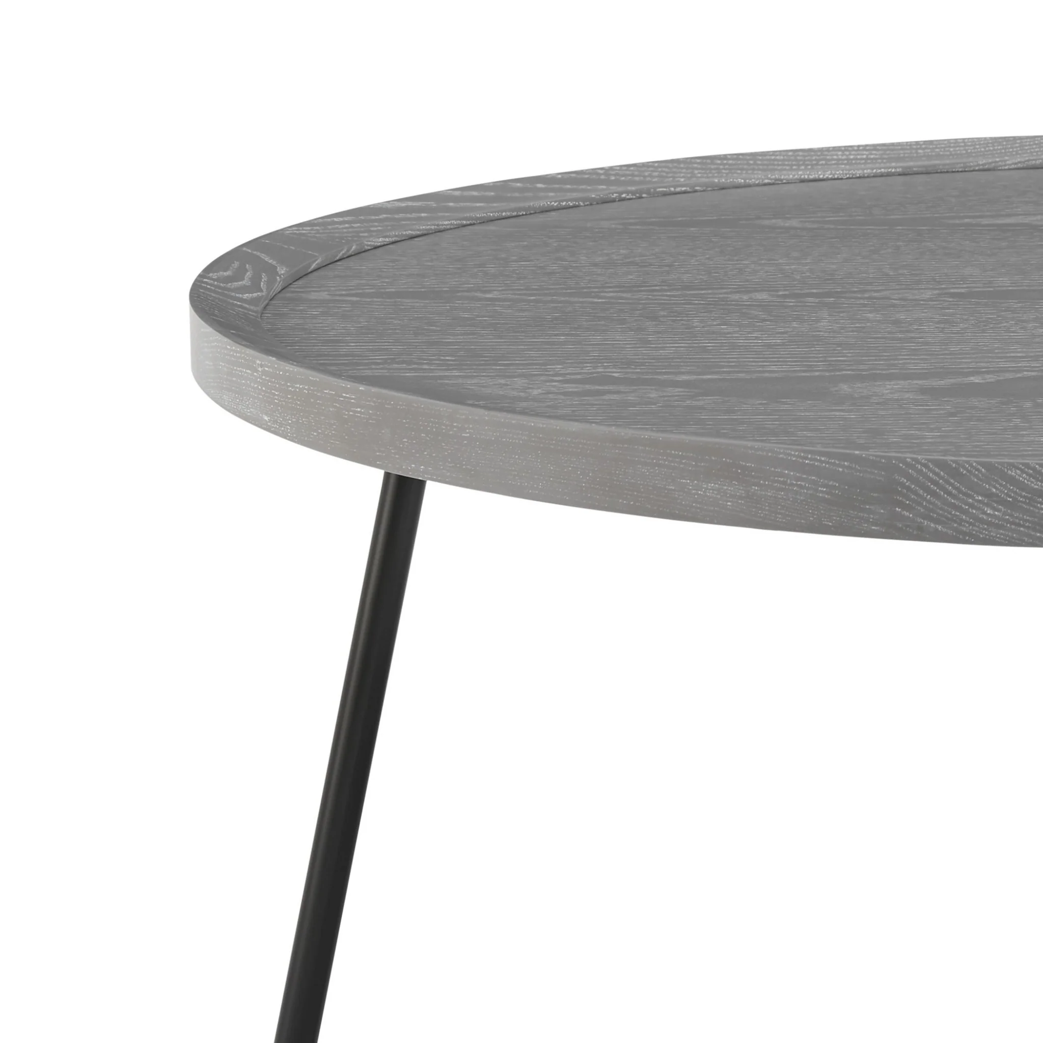 Modern Gray and Black Round Coffee Table By Homeroots - Image 5