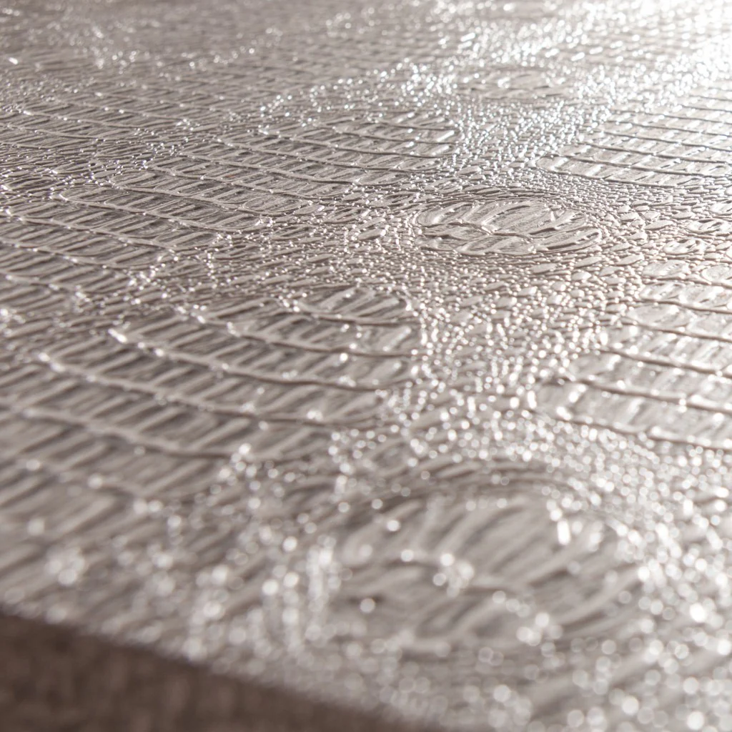 Modern Gray and Silver Faux Snakeskin Desk By Homeroots - Image 7