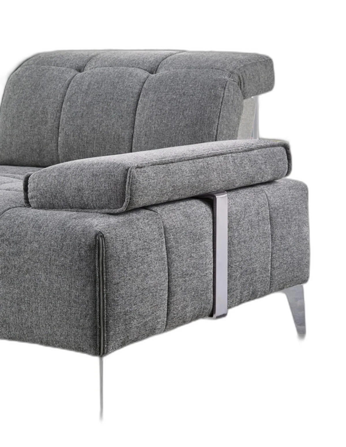 Modern Gray Fabric Moveable Back and Adjustable Sectional Sofa By Homeroots - Image 7