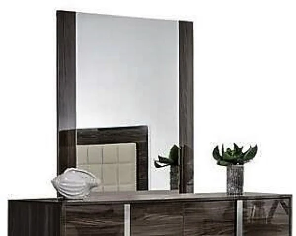 Modern Gray Glossy Wall Mirror By Homeroots - Image 3