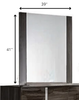 Modern Gray Glossy Wall Mirror By Homeroots - Image 5