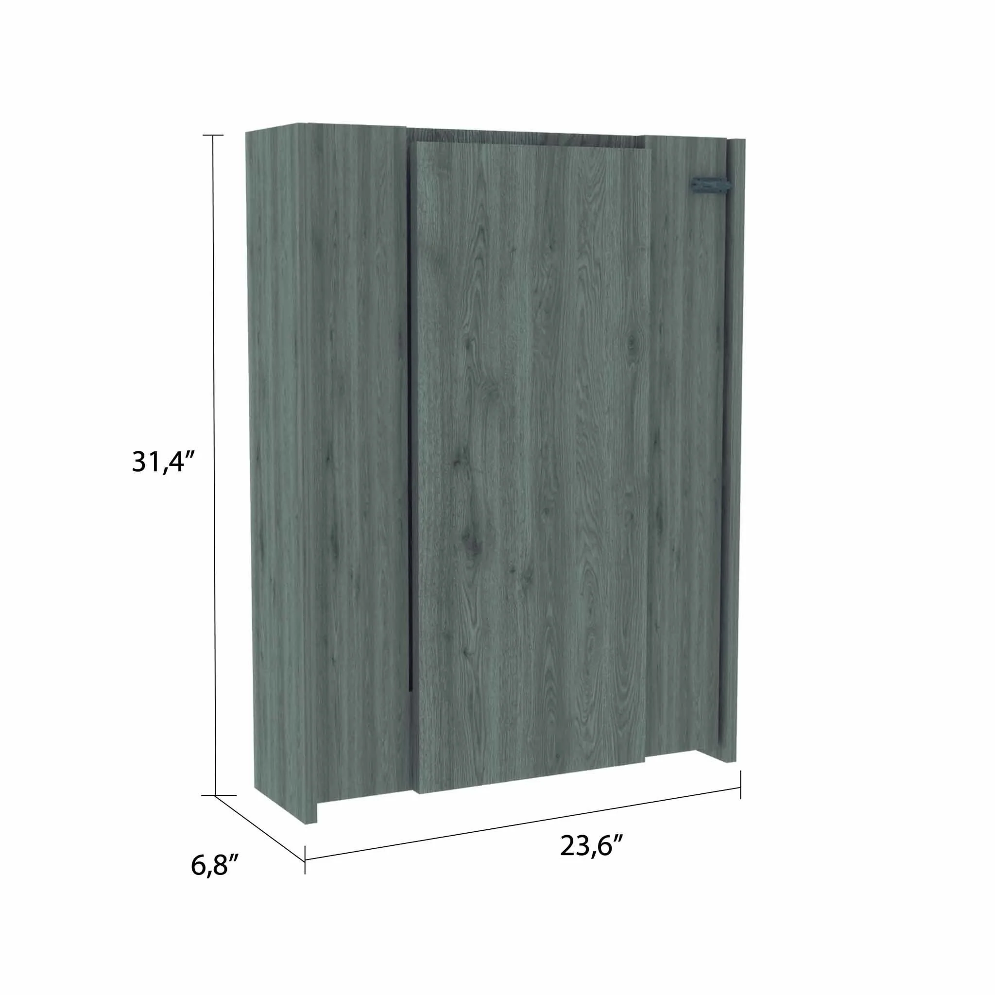 Modern Gray Retractable Desk or Bar Cabinet By Homeroots - Image 2
