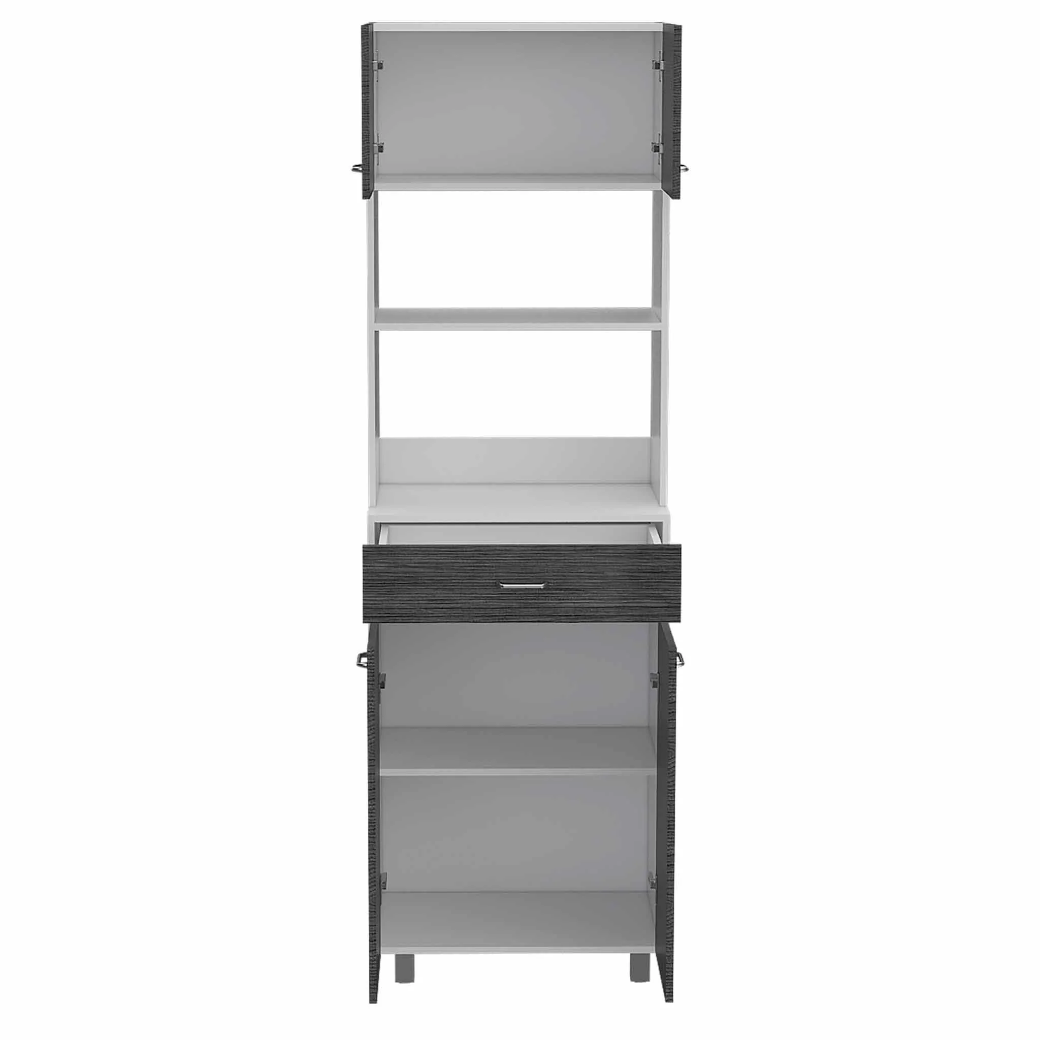 Modern Gray Stria Tall Kitchen Cart By Homeroots - Image 6