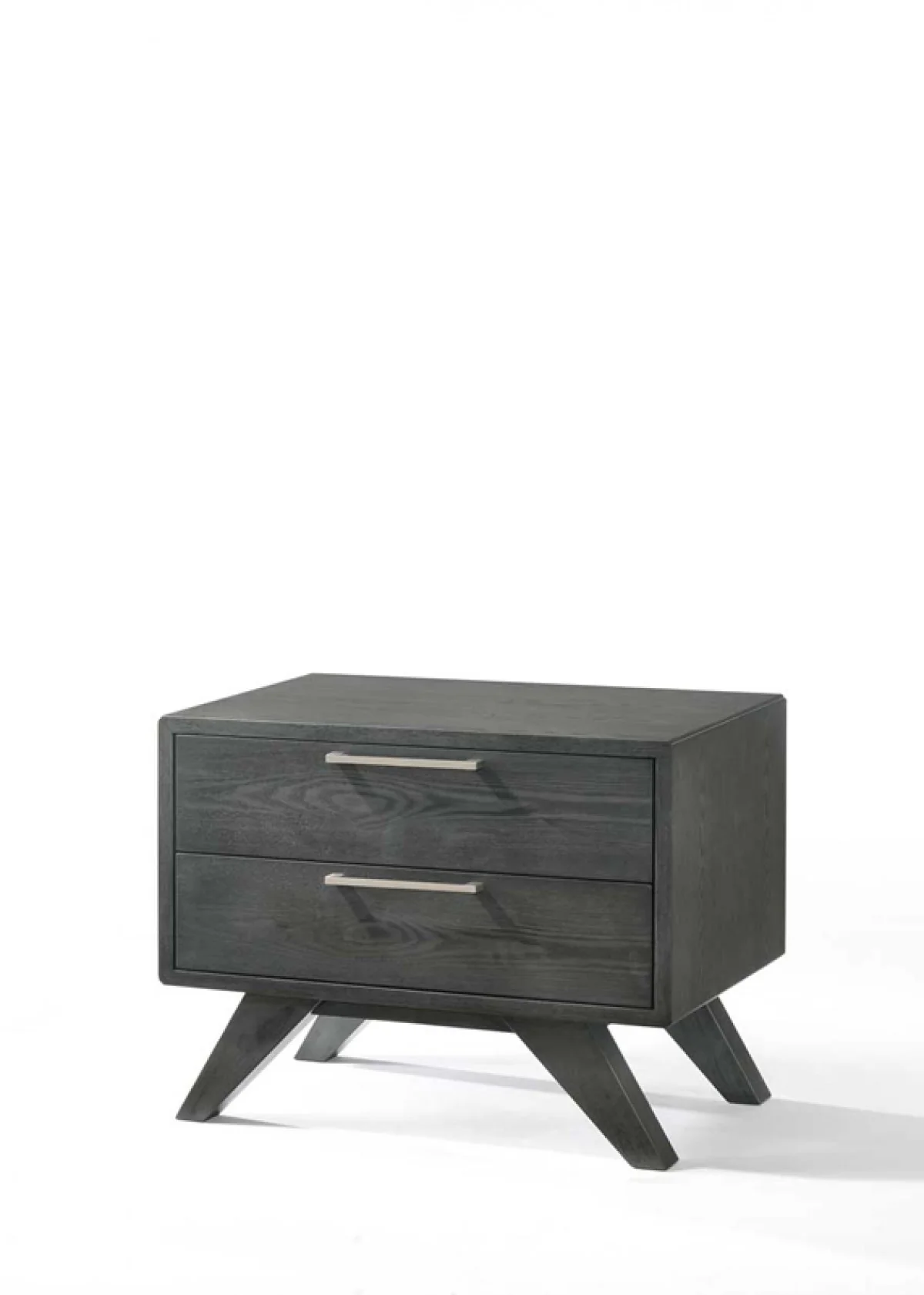 Modern Gray Wash Nightstand With Two Drawers By Homeroots - Image 3
