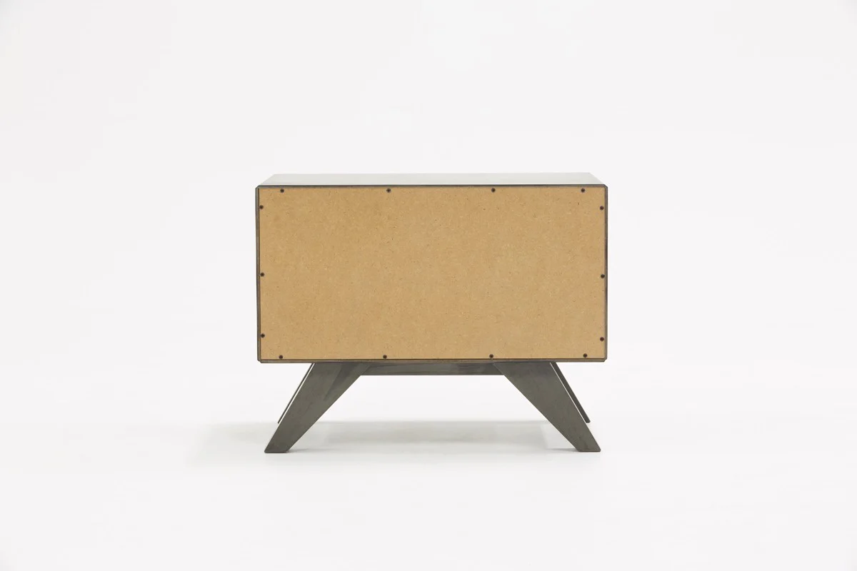 Modern Gray Wash Nightstand With Two Drawers By Homeroots - Image 4