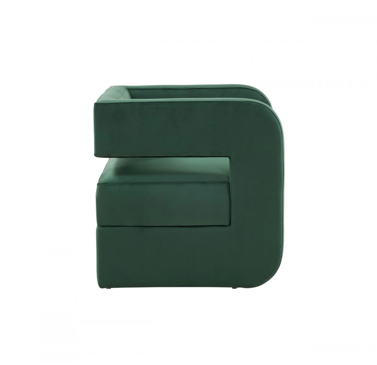 Modern Green Velvet U Shaped Chair By Homeroots - Image 3