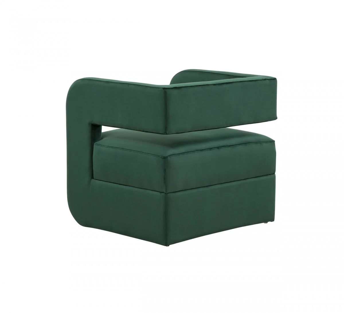 Modern Green Velvet U Shaped Chair By Homeroots - Image 4