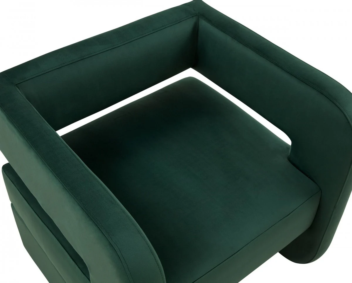 Modern Green Velvet U Shaped Chair By Homeroots - Image 5